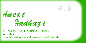 anett hadhazi business card